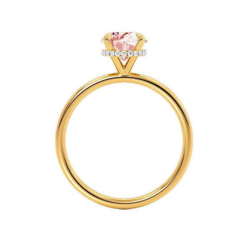 PARIS - Chatham® Round Champagne Sapphire & Diamond 18k Yellow Gold Petite Hidden Halo