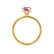 PARIS - Round Pink Sapphire & Diamond 18k Yellow Gold Petite Hidden Halo