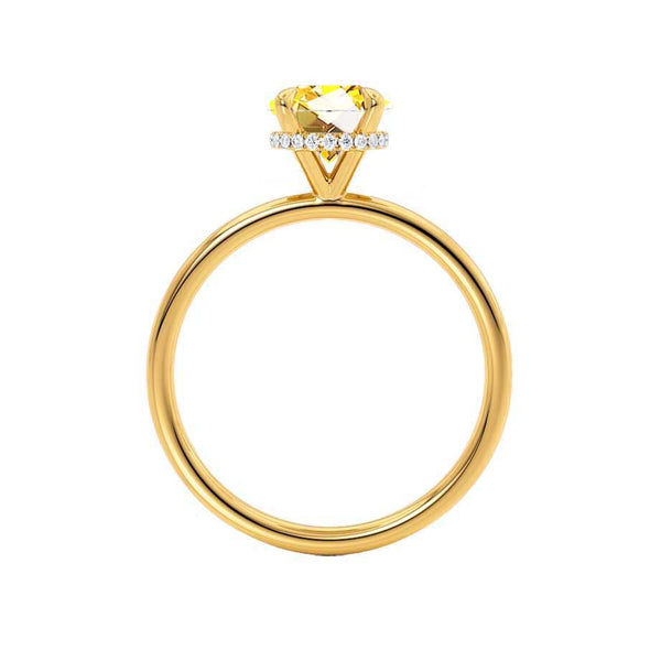 PARIS - Chatham® Round Yellow Sapphire & Diamond 18k Yellow Gold Petite Hidden Halo