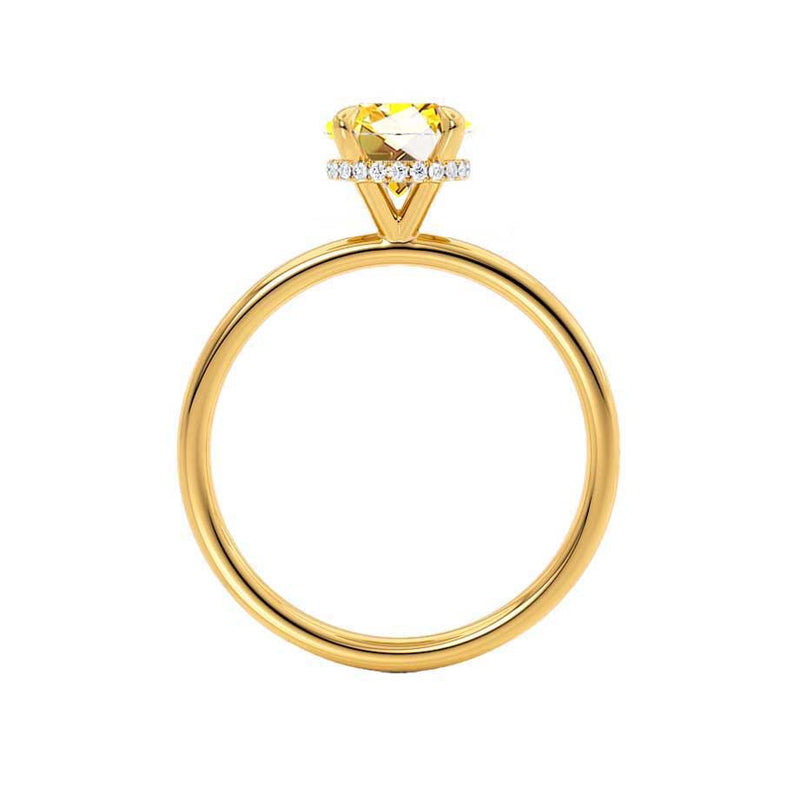 PARIS - Chatham® Round Yellow Sapphire & Diamond 18k Yellow Gold Petite Hidden Halo