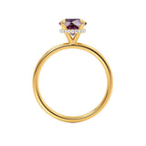 PARIS - Chatham® Round Alexandrite & Diamond 18k Yellow Gold Petite Hidden Halo