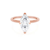PARIS - Marquise Lab Diamond 18K Rose Gold Micro Pavé Hidden Halo