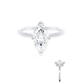 PARIS - Marquise Lab Diamond 18K White Gold Micro Pavé Hidden Halo