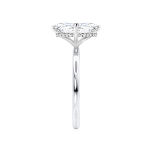 PARIS - Marquise Lab Diamond 18K White Gold Micro Pavé Hidden Halo