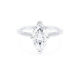 PARIS - Marquise Lab Diamond 18K White Gold Micro Pavé Hidden Halo