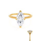 PARIS - Marquise Lab Diamond 18K Yellow Gold Micro Pavé Hidden Halo