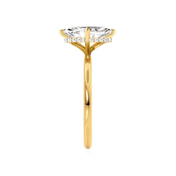 PARIS - Marquise Lab Diamond 18K Yellow Gold Micro Pavé Hidden Halo