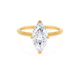 PARIS - Marquise Lab Diamond 18K Yellow Gold Micro Pavé Hidden Halo