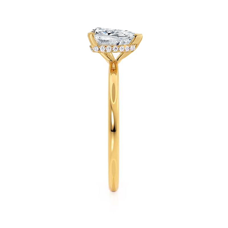 PARIS - Pear Lab Diamond 18k Yellow Gold Hidden Halo