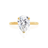 PARIS - Pear Lab Diamond 18k Yellow Gold Hidden Halo