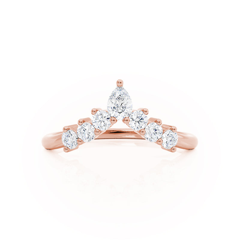 POSE - Tiara Marquise Wedding Ring 18k Rose Gold Engagement Ring Lily Arkwright