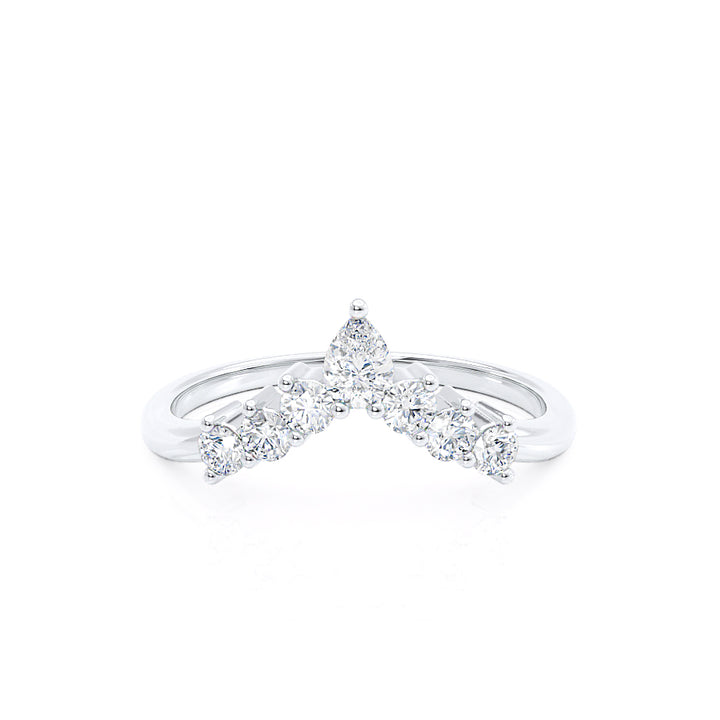 POSE - Tiara Pear Wedding Ring 950 Platinum