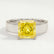 REGENT - Princess Yellow  Lab Diamond 18k White Gold Solitaire