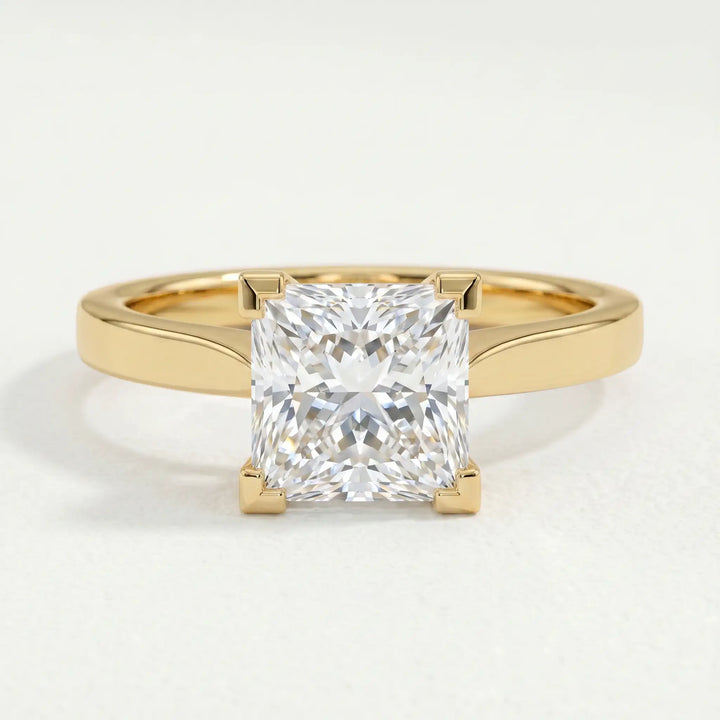 ROSALEE - Princess Lab Diamond 18k Yellow Gold Solitaire