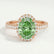 ROSA - Oval Green Lab Diamond 18k Rose Gold Halo