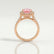 Rosa oval morganite and diamond halo ring in rose gold – view 2