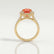 Rosa oval padparadscha and diamond halo ring in yellow gold – view 2