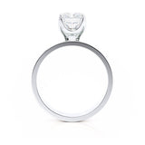 Regent Square Cushion Cut Lab Diamond Platinum Cigar Band Wide Engagement Ring Lily Arkwright Side Profile View 