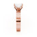 Regent Emerald Cut Lab Diamond 18k Rose Gold Cigar Band Wide Engagement Ring Lily Arkwright Side Side View