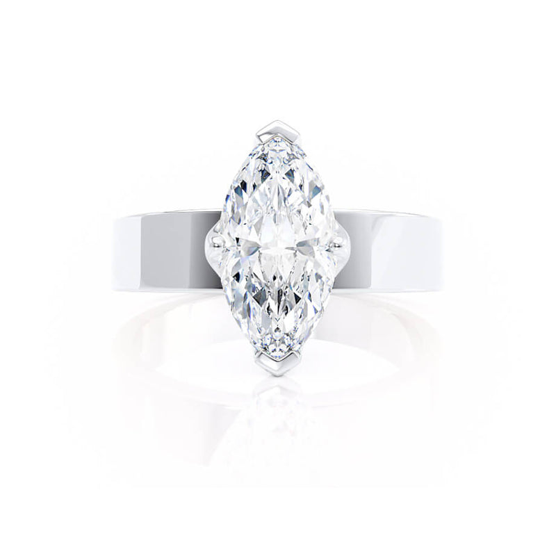 REGENT - Marquise Lab Diamond 18k White Gold Solitaire