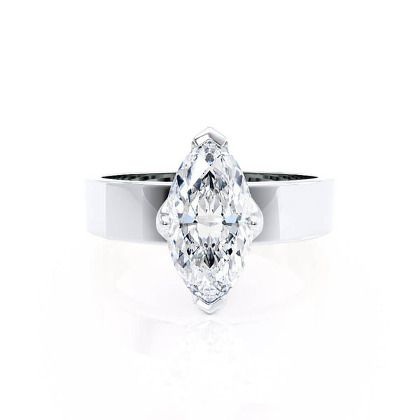 REGENT - Marquise Lab Diamond 18k White Gold Solitaire