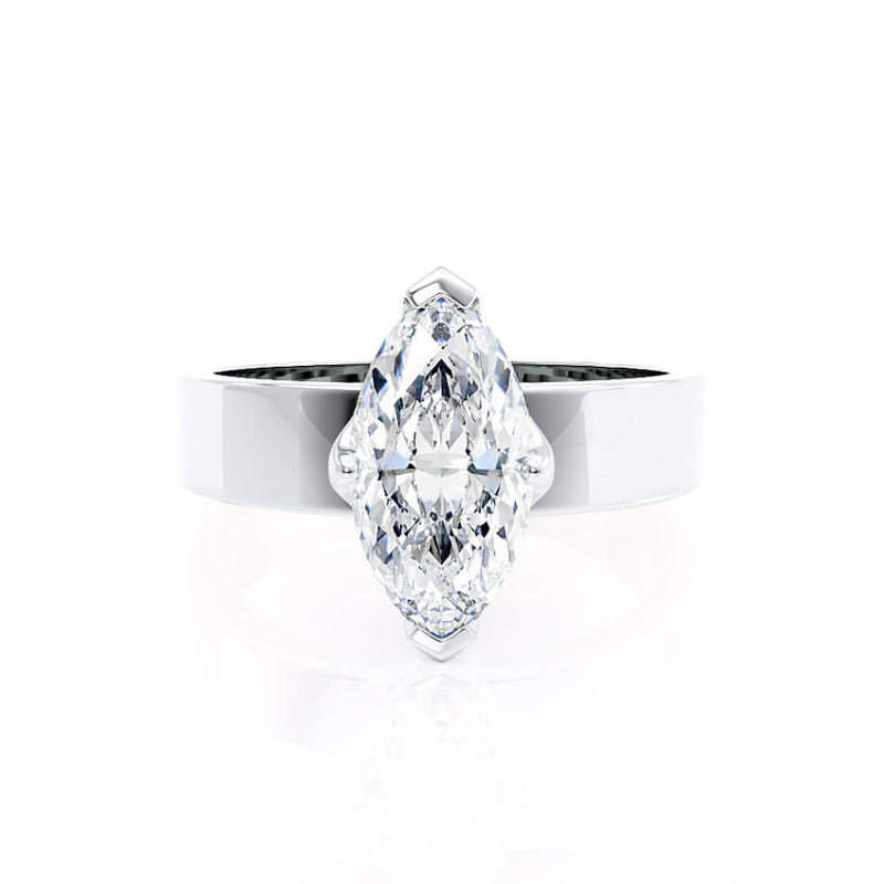REGENT - Marquise Lab Diamond 18k White Gold Solitaire