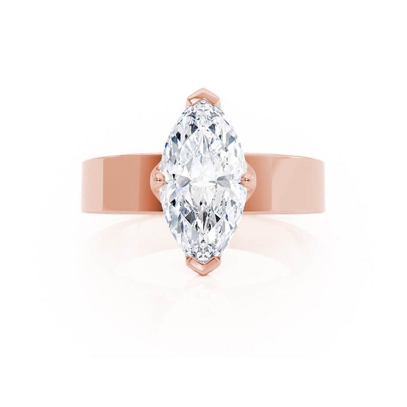 REGENT - Marquise Lab Diamond 18k Rose Gold Solitaire