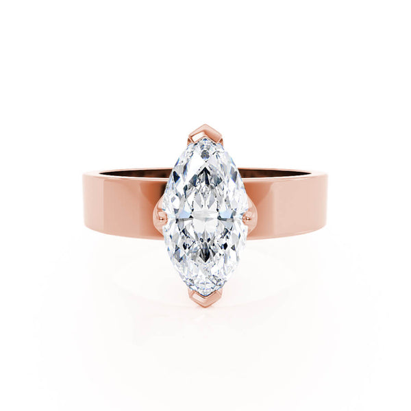 REGENT - Marquise Lab Diamond 18k Rose Gold Solitaire