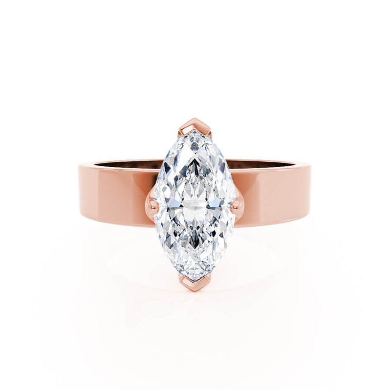 REGENT - Marquise Lab Diamond 18k Rose Gold Solitaire