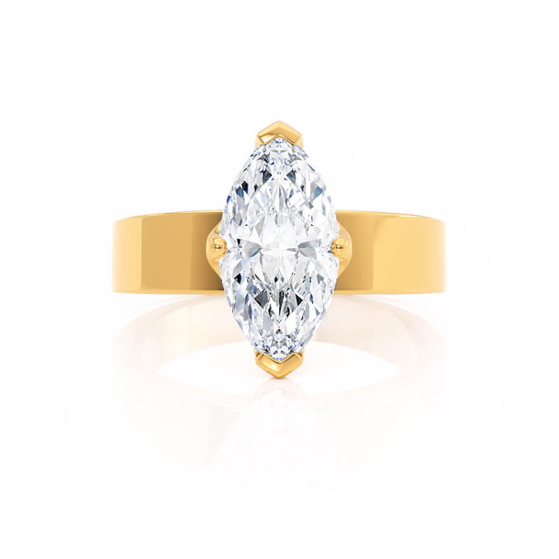 REGENT - Marquise Lab Diamond 18k Yellow Gold Solitaire