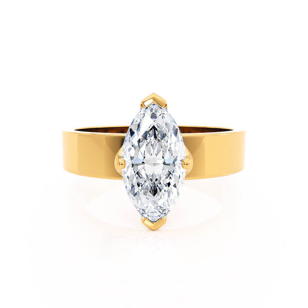 REGENT - Marquise Lab Diamond 18k Yellow Gold Solitaire