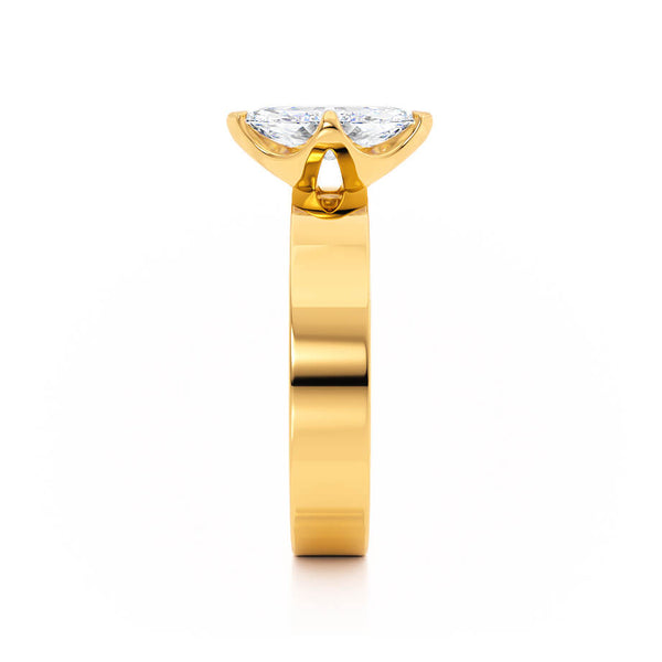 REGENT - Marquise Lab Diamond 18k Yellow Gold Solitaire