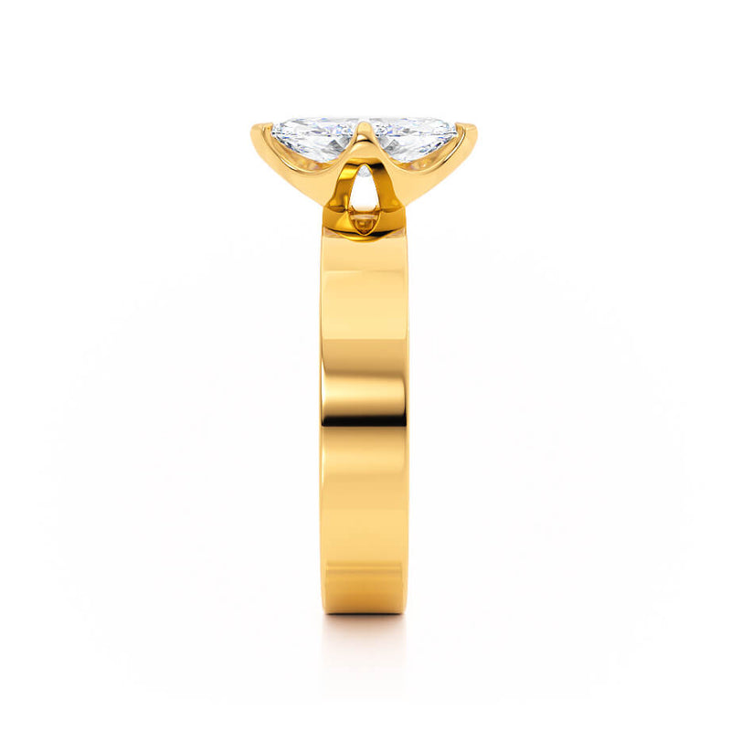 REGENT - Marquise Lab Diamond 18k Yellow Gold Solitaire