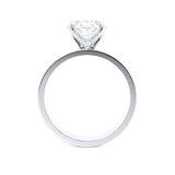 Regent Oval Cut Lab Diamond Platinum Cigar Band Wide Engagement Ring Lily Arkwright Side Profile View