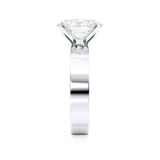 Regent Oval Cut Lab Diamond Platinum Cigar Band Wide Engagement Ring Lily Arkwright Side View