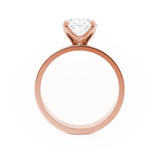 Regent Oval Cut Lab Diamond 18k Rose Gold Cigar Band Wide Engagement Ring Lily Arkwright Side View