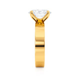Regent Oval Cut Lab Diamond 18k Yellow Gold Cigar Band Wide Engagement Ring Lily Arkwright Side View