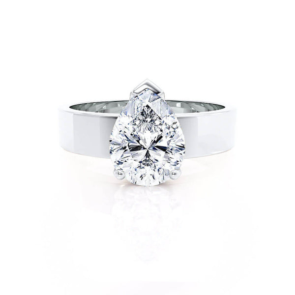 REGENT - Pear Lab Diamond 18k White Gold Solitaire