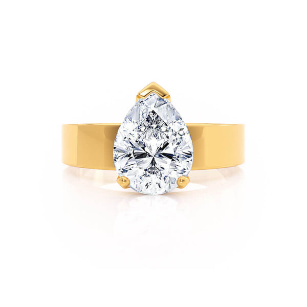 REGENT - Pear Lab Diamond 18k Yellow Gold Solitaire