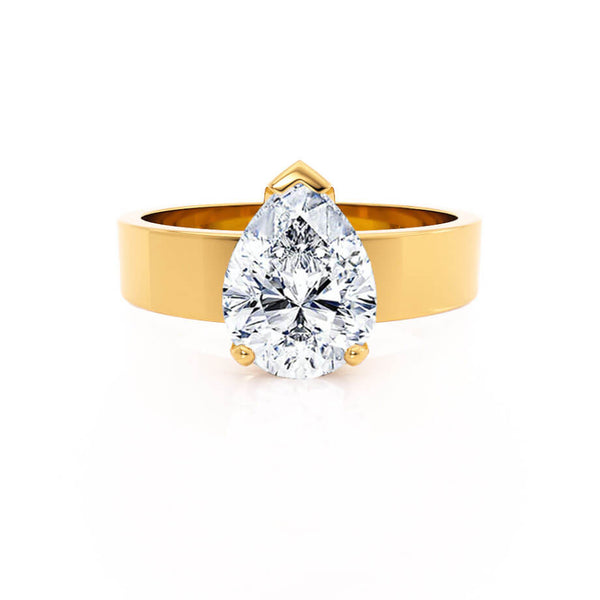 REGENT - Pear Lab Diamond 18k Yellow Gold Solitaire