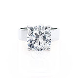 Regent Square Cushion Cut Lab Diamond Platinum Cigar Band Wide Engagement Ring Lily Arkwright Front View
