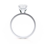 Regent Square Cushion Cut Lab Diamond Platinum Cigar Band Wide Engagement Ring Lily Arkwright Side Profile View 