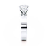 Regent Square Cushion Cut Lab Diamond Platinum Band Wide Engagement Ring Lily Arkwright Side View
