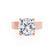 Regent Square Cushion Cut Lab Diamond 18k Rose Gold Cigar Band Wide Engagement Ring Lily Arkwright Front View 2