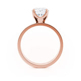 Regent Square Cushion Cut Lab Diamond 18k Rose Gold Cigar Band Wide Engagement Ring Lily Arkwright Side Profile View 