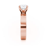 Regent Square Cushion Cut Lab Diamond 18k Rose Gold Cigar Band Wide Engagement Ring Lily Arkwright Side  View 