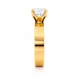 Regent Square Cushion Cut Lab Diamond 18k Yellow Gold Cigar Band Wide Engagement Ring Lily Arkwright Side View 