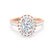 ROSA - Oval Moissanite & Diamond 18k Rose Gold Halo Ring Engagement Ring Lily Arkwright