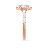 ROSA - Oval Lab Diamond 18k Rose Gold Halo Engagement Ring Lily Arkwright