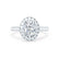 ROSA - Outlet 2.10ct Oval Moissanite & Diamond 18k White Gold Halo Ring Engagement Ring Lily Arkwright